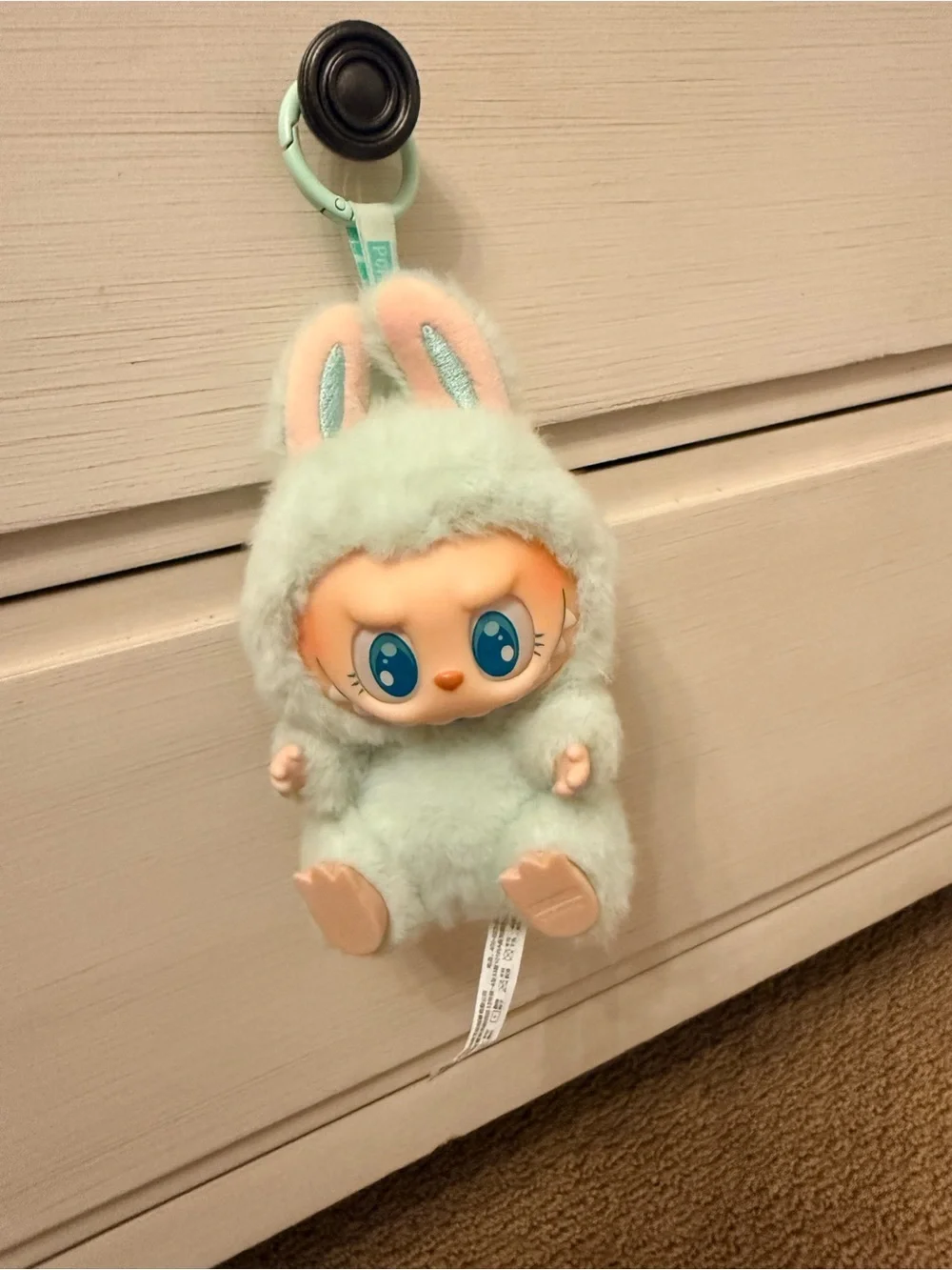 Authentic Labubu Plush Clip-On Toy Keychain - Mint
